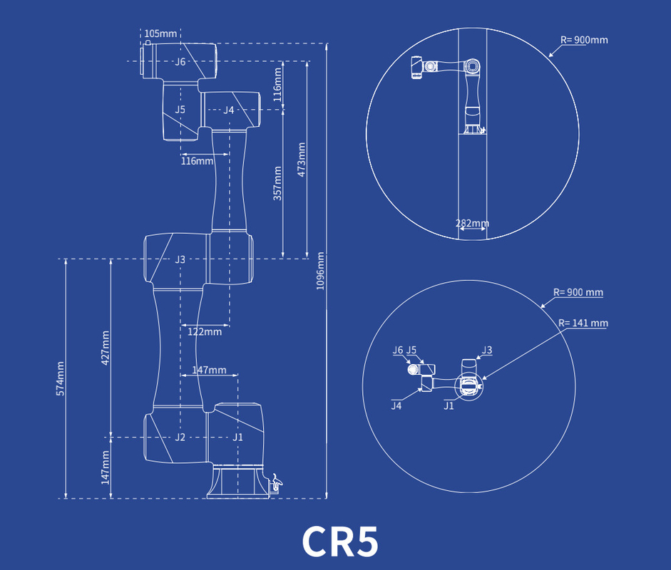 Cooperative Robotic Arm Plc Controlled Robotic Arm Handling Systems สายพานลำเลียงเติม 900 มม