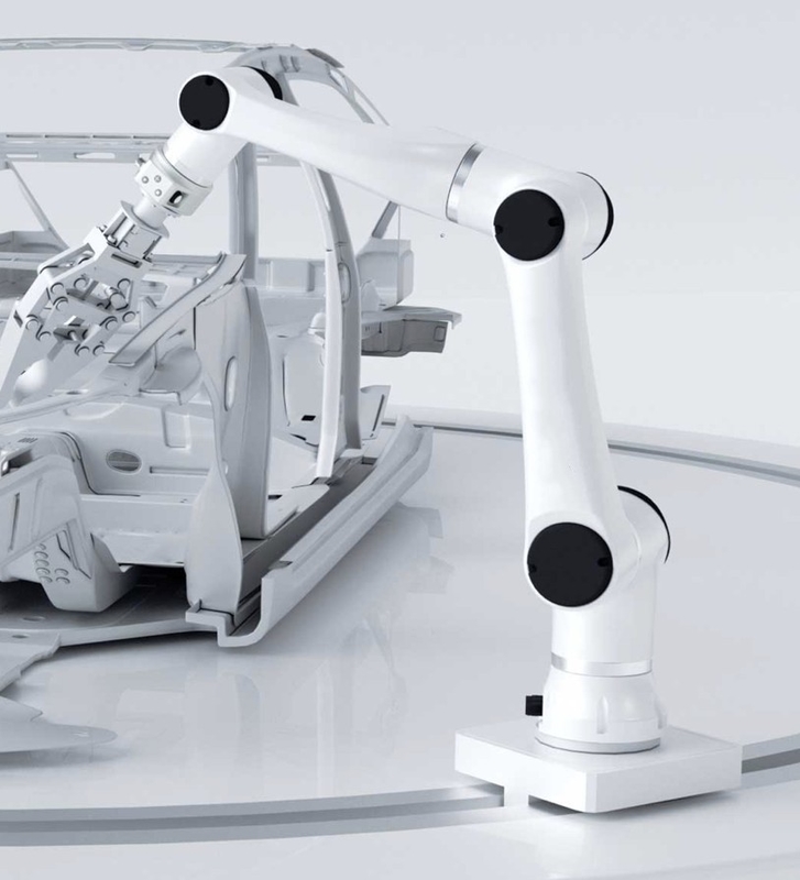 แขนหุ่นยนต์ทำงานร่วมกันแบบ 6 แกนของ Cobot การหยิบและวางการประกอบการขันสกรูโดยอัตโนมัติ